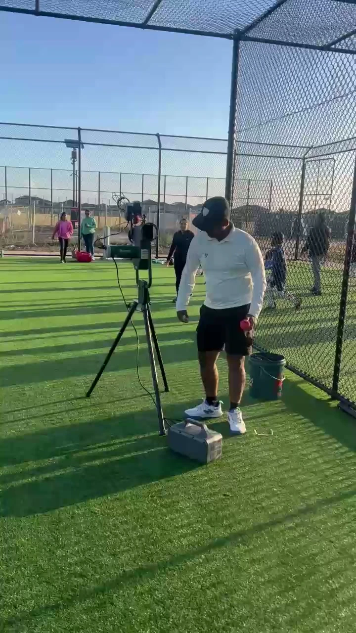 Batting practice in the nets